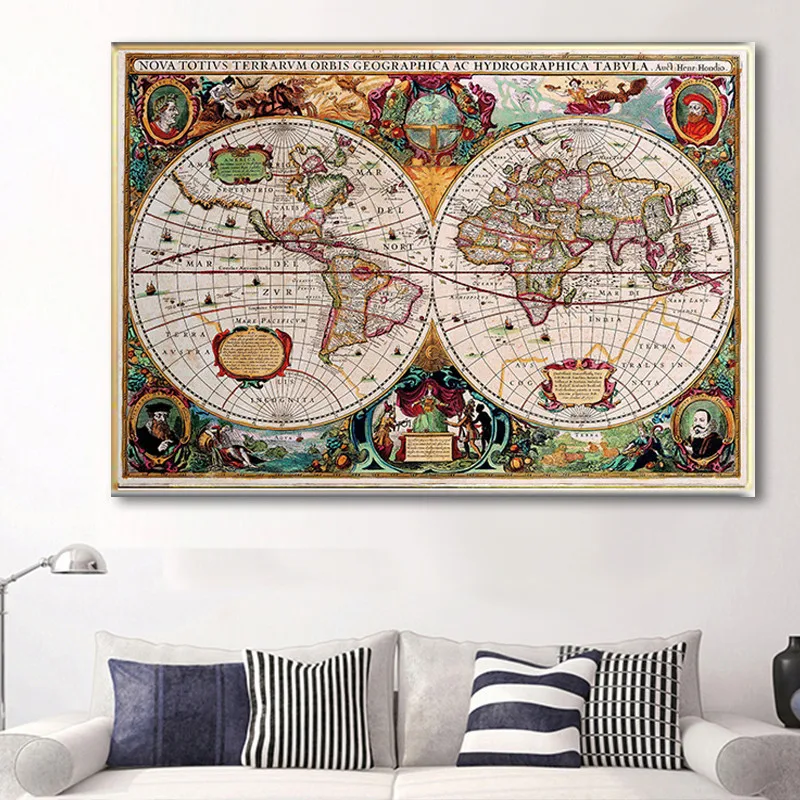Карта мира 17 века античный винтажный исторический образовательный классный шар