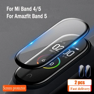 Защитная пленка для Amazfit Band 5, защитная пленка для экрана XiaoMi mi Band 5, 4, защита от царапин из мягкого стекла
