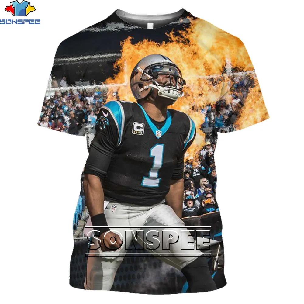 

SONSPEE San Francisco Football Men's Fashion 3D T-shirt Race Race Fire Pattern Summer Fashion Short Sleeve Casual Top Sportswear