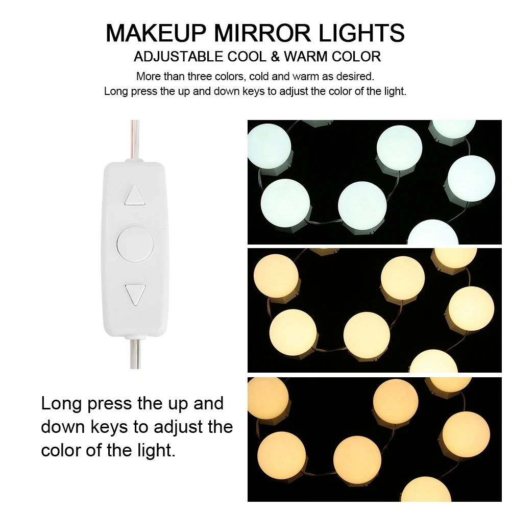 10 лампочек для зеркала макияжа голливудский светодиодный светильник с