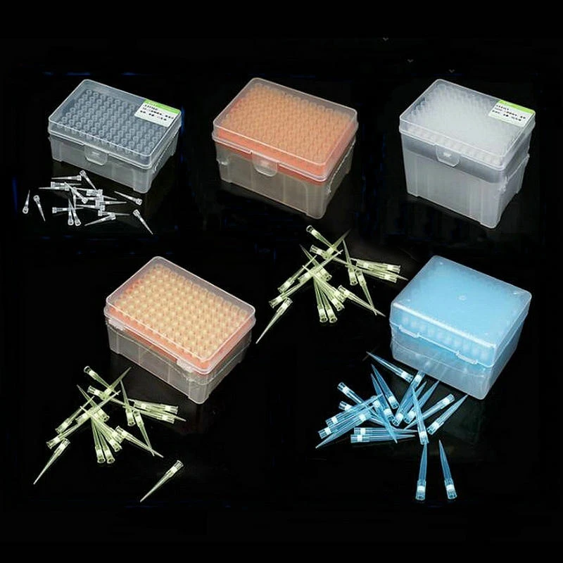 1set Lab 10ul/10ul-L/20ul/50ul/100ul/200ul/300ul/1ml/5ml/10ml Plastic Pipettor Tip Box with Pipette Filter Tips For Experiment