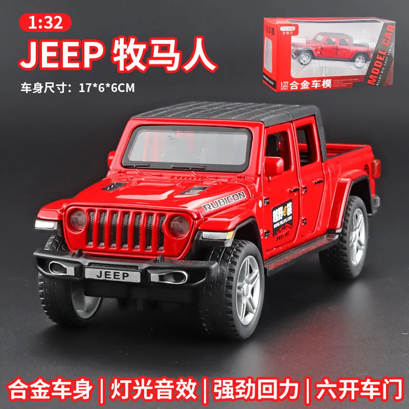 Новинка 1:32 Jeep Off-модель дорожного транспортного средства со звуком и светом