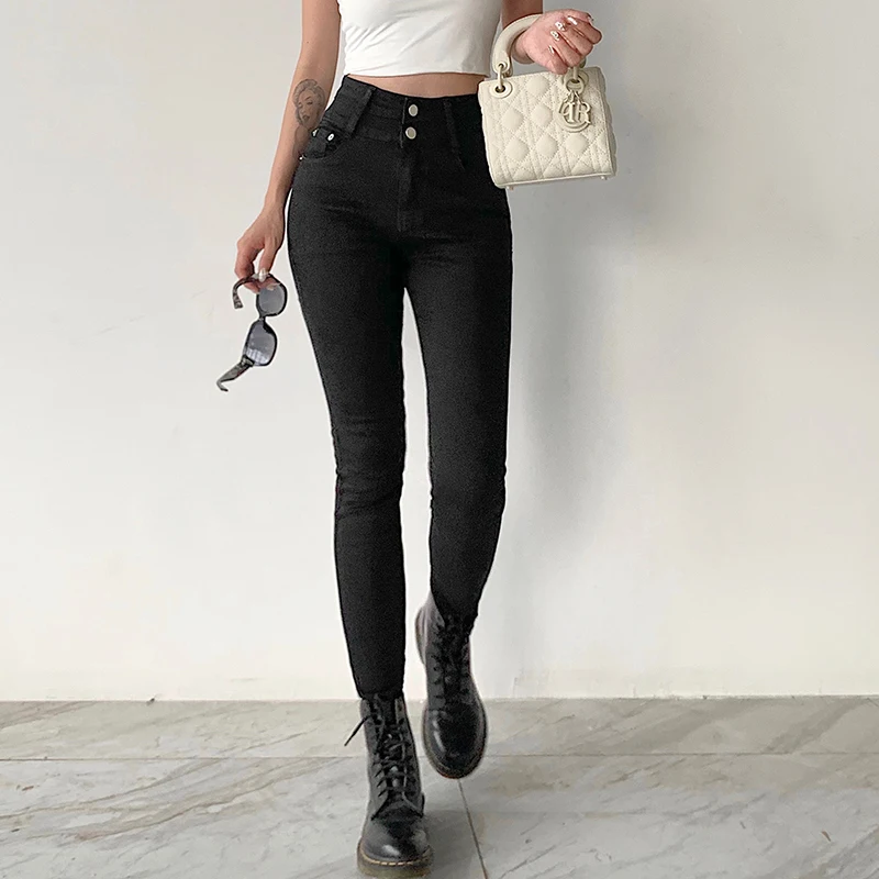 

DIRTYLILY Woman Fashion Denim Pencil Pants Stretch Jeans High Waist Pants Women Skinny Jeans Woman Casual Black Jeans 2020