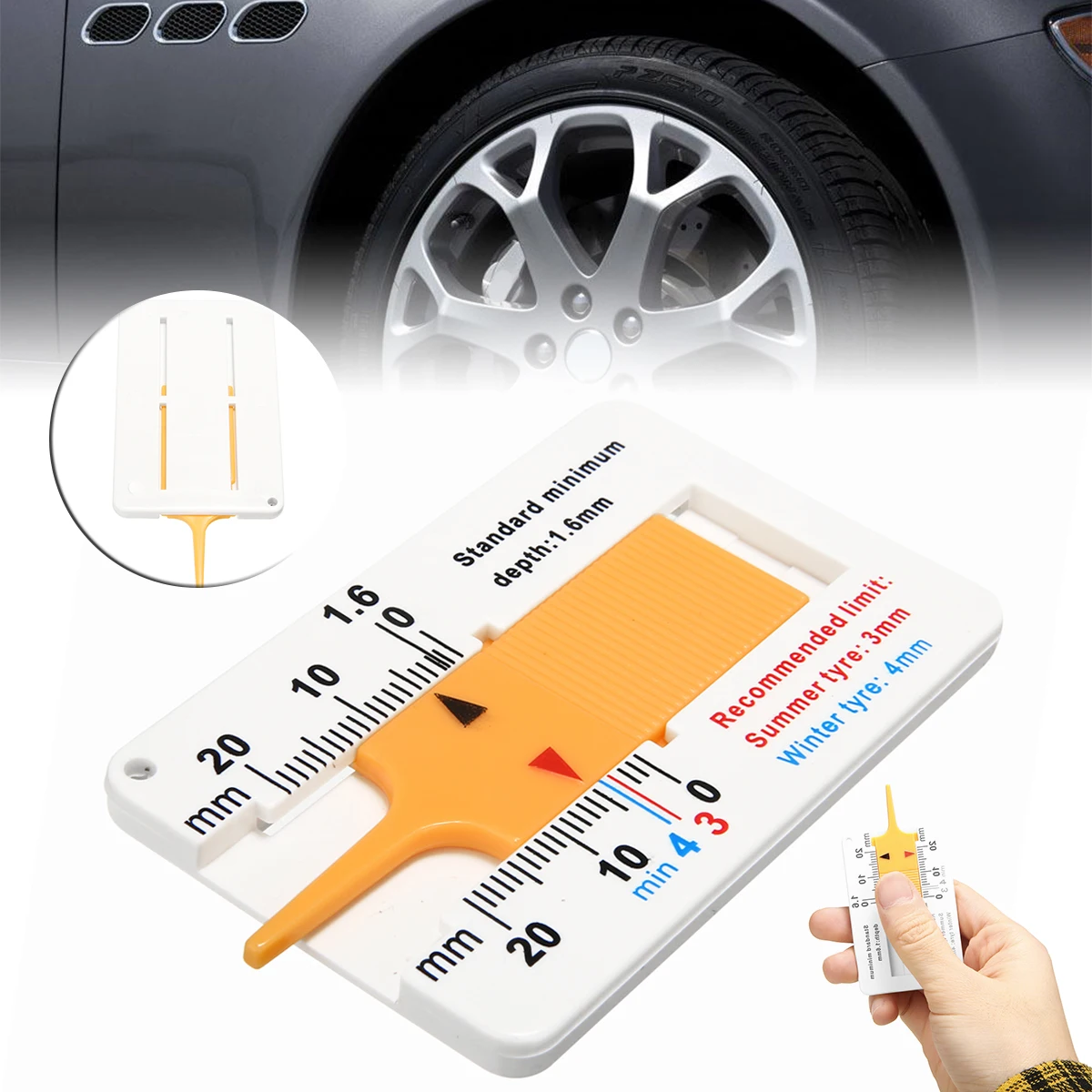 Car Wheel Tire depth gauge for Mercedes W203 BMW E39 E36 E90 F30 F10 Volvo XC60 Audi A4 A6 | Автомобили и мотоциклы