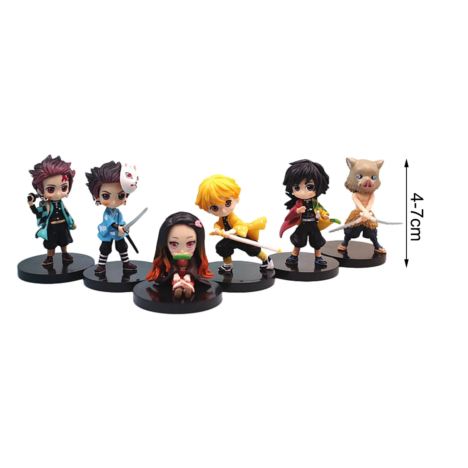 

6pcs/set Anime Demon Slayer Kimetsu No Yaiba Figure Q Posket Kamado Tanjirou Kamado Nezuko Agatsuma Figure Toys 6cm