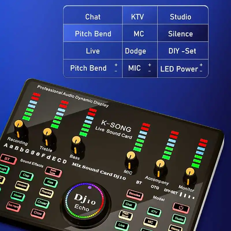 Микрофон ARCHEER BM800 DJ10 звуковая карта студийный игровой микрофон для потоковой