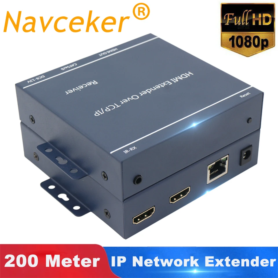 Сетевой HDMI удлинитель Navceker 200 м UTP Cat5e Cat6 к RJ45 660ft 1080P ИК как сплиттер|hdmi extensor|hdmi