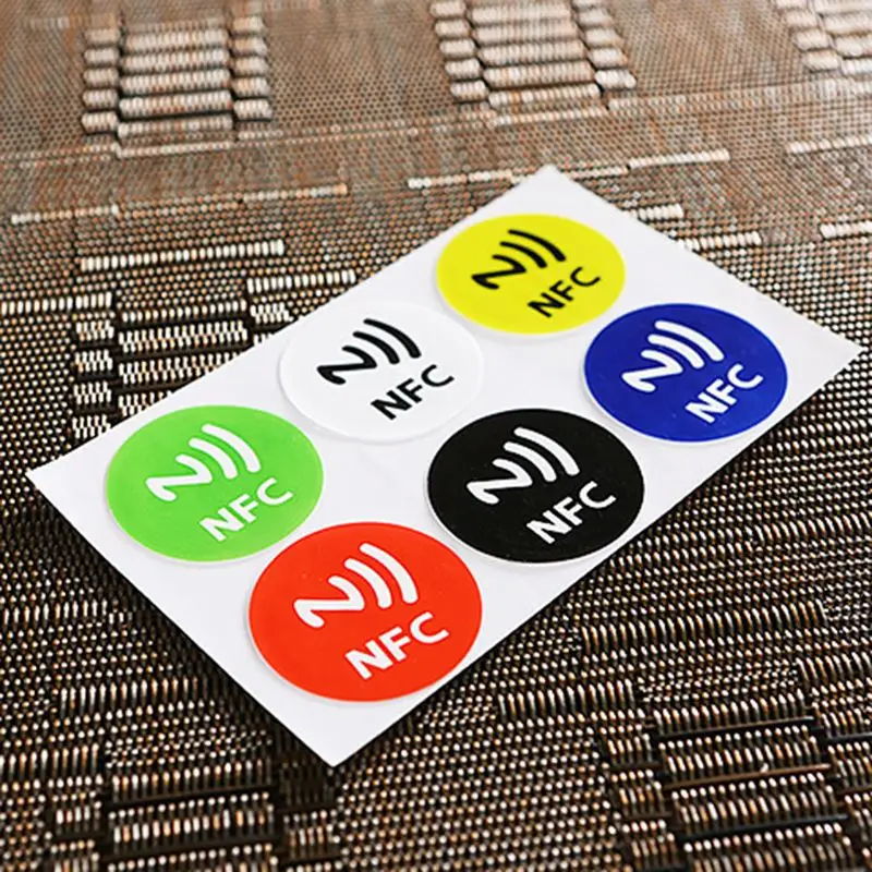 

Free shipping 6PCS NFC Tags Stickers Anti Metal Ntag213 Adhesive Label Metallic Sticker Universal RFID Tag for NFC Mobile Phones