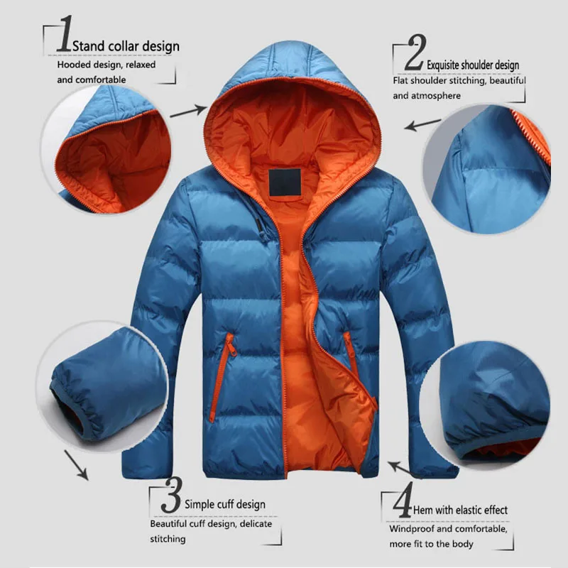 Мужская Уличная зимняя теплая куртка мужские облегающие парки ветровка на