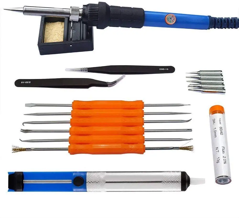 

Full Set 60W 110V/220V Electric Soldering Iron Kit with Adjustable Temperature Welding Iron Electronic Repair Tool