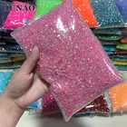 Прозрачные розовые Стразы для ногтей JUNAO, 2 мм, 3 мм, 4 мм, 5 мм, 6 мм, насыпью Кристаллы с плоской задней стороной, не горячая фиксация, Стразы для ногтей