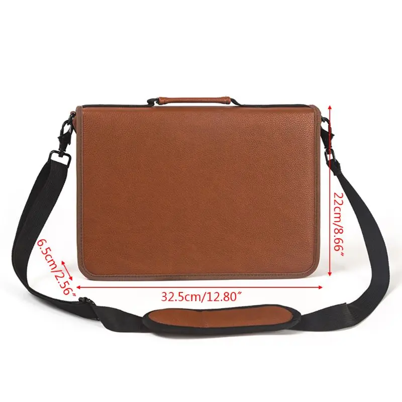 

B9HC 160 Slots Leather Large Capacity Pencil Bag Gel Pen Case Stationery Art Supplies