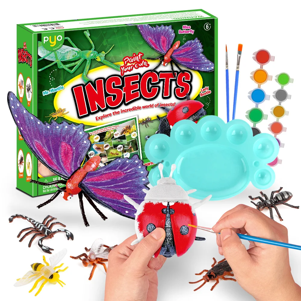 

Insect Learning Children's Drawing Water Coloring Toys Butterfly 12 Color DIY Pearlescent Animal Painting Kit Set Art for Kids
