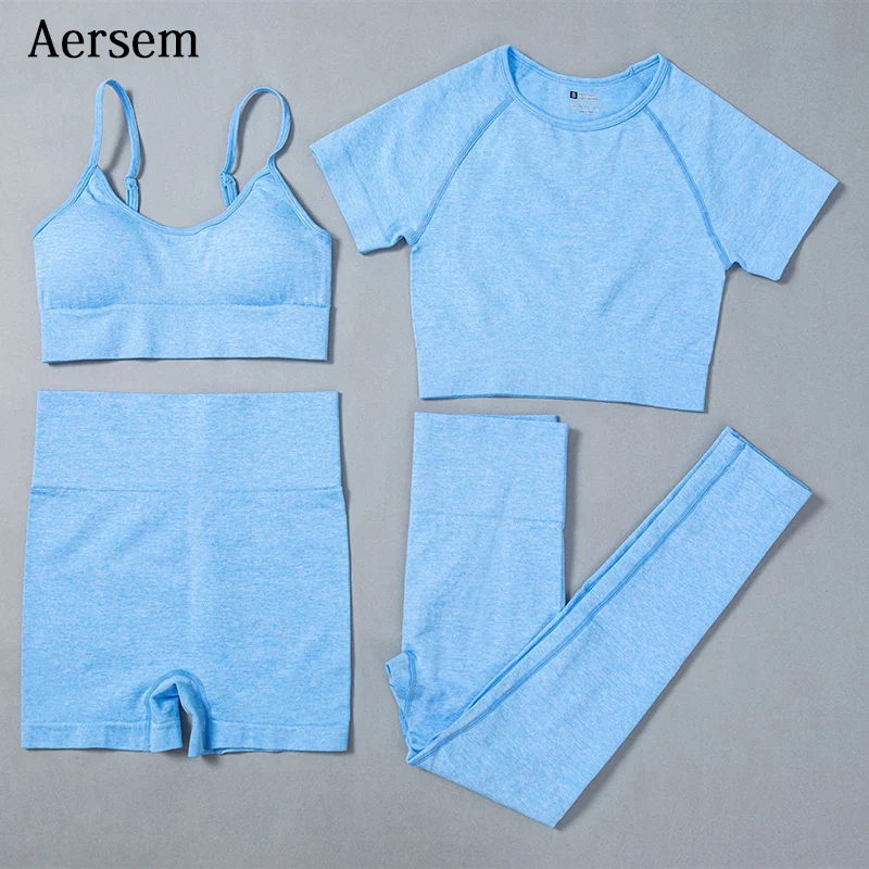 Костюм спортивный женский Aersem бесшовный дышащий Повседневный для занятий йогой