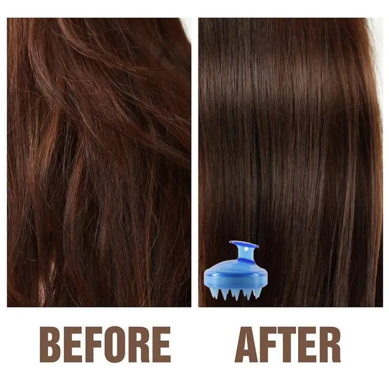 Гребень для роста волос Массажная щетка силиконовая насадка ванны кожи головы