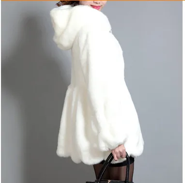 2020 6XL Women Winter Solid Color Hooded Elegant Faux Fur Coat Casaco Feminino Thick Long Rabbit Outwear V529 | Женская одежда