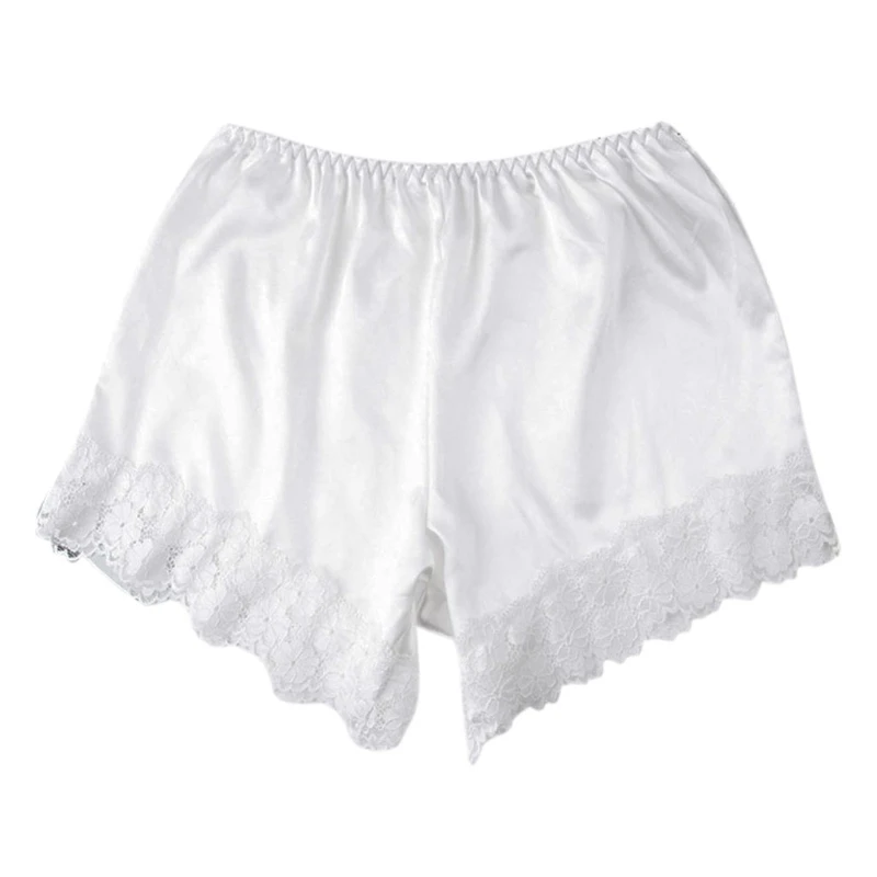 

Women Floral Lace Trim Safety Underpants Under Dress Shorts Solid Color Lingerie X3UE
