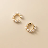 real 925 sterling silver dainty pearls ear cuffs non pierced cartilage earrings ear wraps hypoallergenic jewelry for women