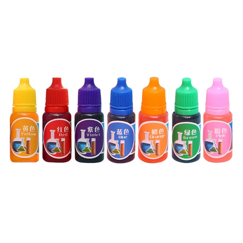

7 Colors 10ml Handmade Soap Dye Pigments DIY Liquid Pigment Slime Colorant for Painting Coloring Science Experiment Kids E56C