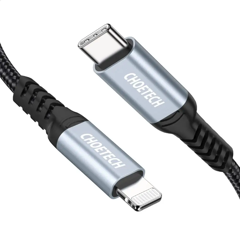 CHOETECH MFi USB C кабель для iPhone Xs Max 8 Plus 3A Быстрая зарядка кабель Lightning для iPhone USB кабель для передачи данных кабель для зарядки телефона - Color: Black