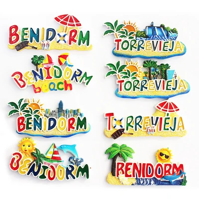 Стерео испанский магнит на холодильник туристический сувенир Бенитес