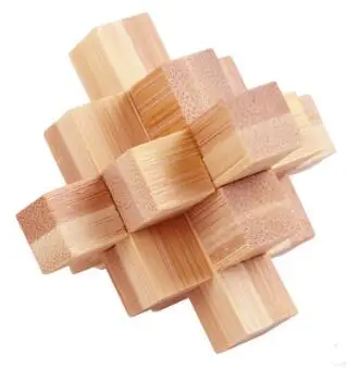 Набор из 12 шт. IQ Обучающие бамбуковые пазлы блокирующие мозговые головоломки