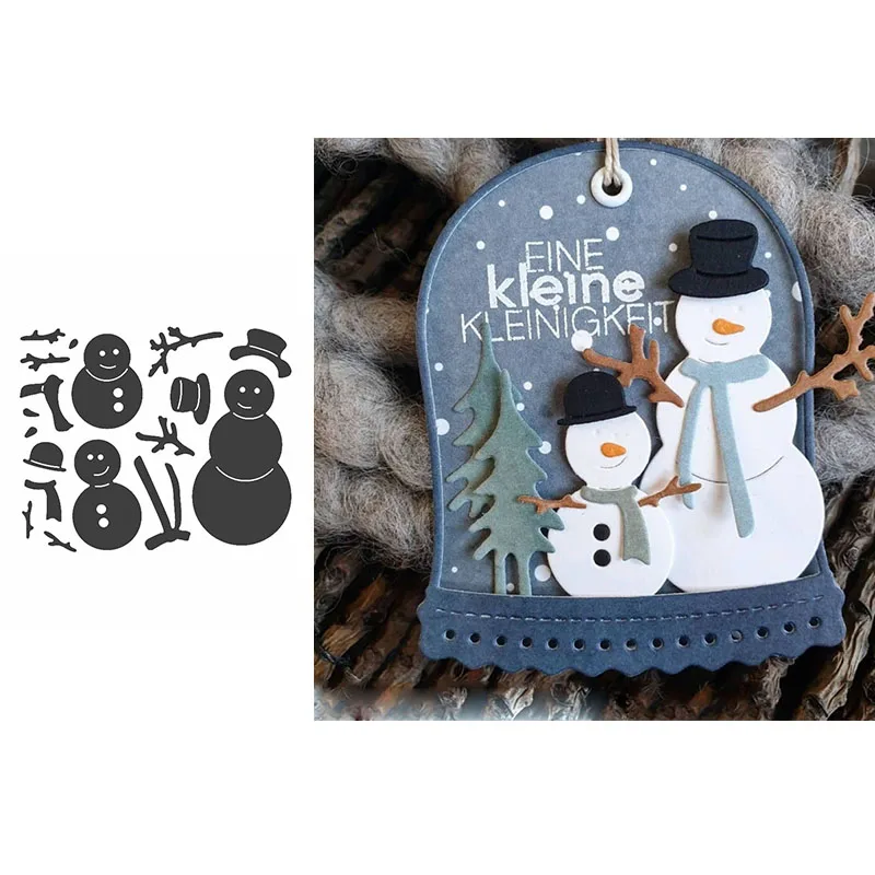 

Snowmen set metal cutting dies cut die mold for diy scrapbooking cards making paper crafts knife mould new 2020 diecuts