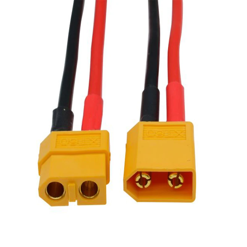 1 пара батареи XT60 Мужской разъем с 14 AWG кремниевый провод 10 см