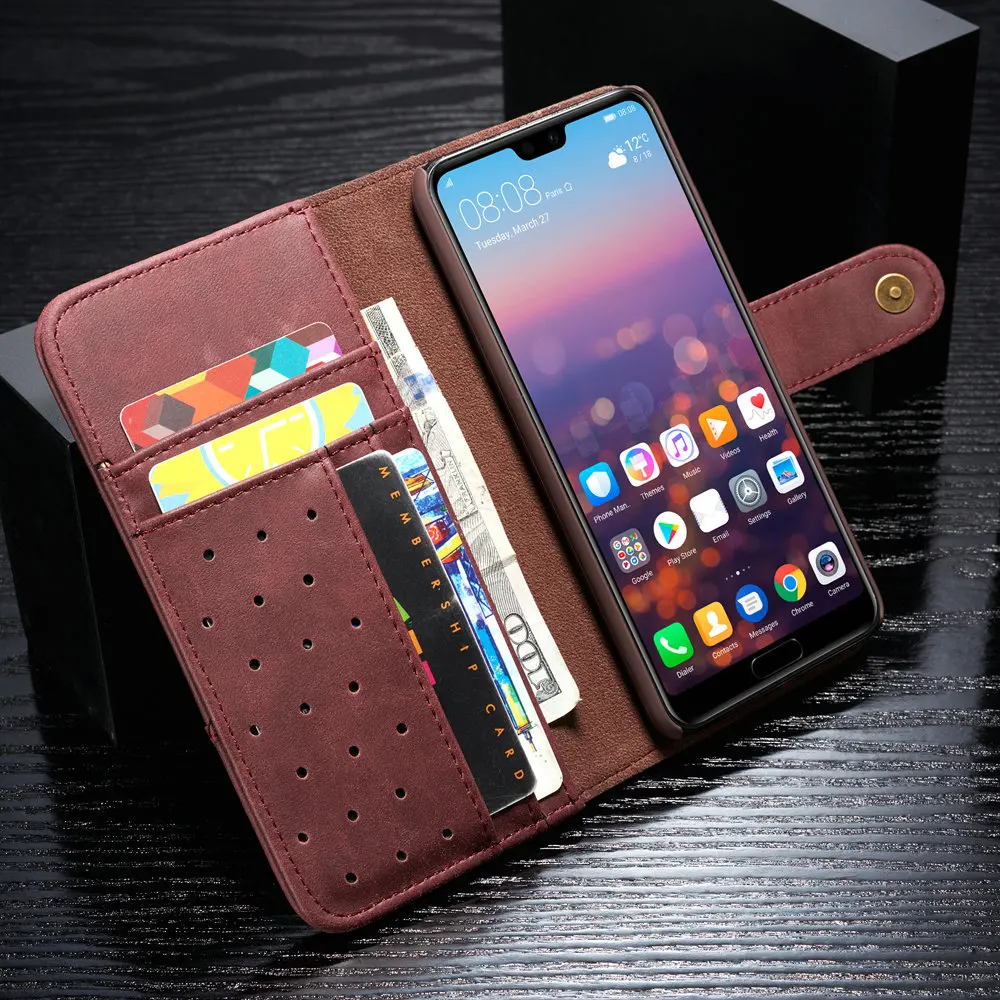 Кожаный чехол кошелек для samsung Galaxy S7 edge S8 S9 S10 Plus E 5G Note 10 8 9 на магните откидной