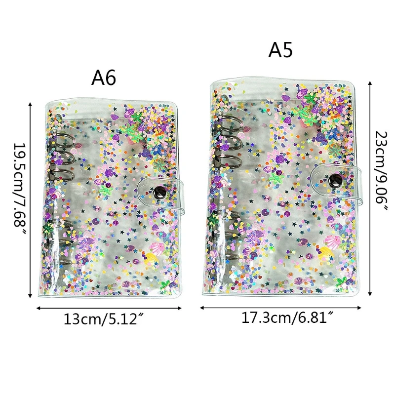 

A5 A6 Glitter Sequins Loose Leaf Binder Notebook Cover Stationery School Office