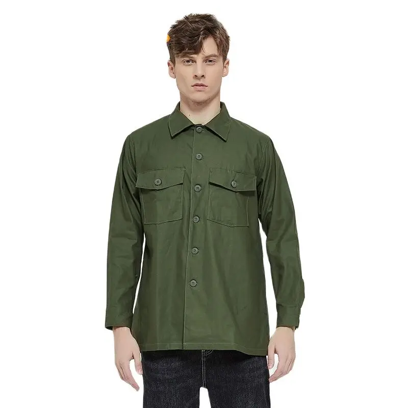 

SMTP ARS5 Vietnam OG107 shirt May Khaki men's spring and autumn long sleeve shirt American TCU retro shirt