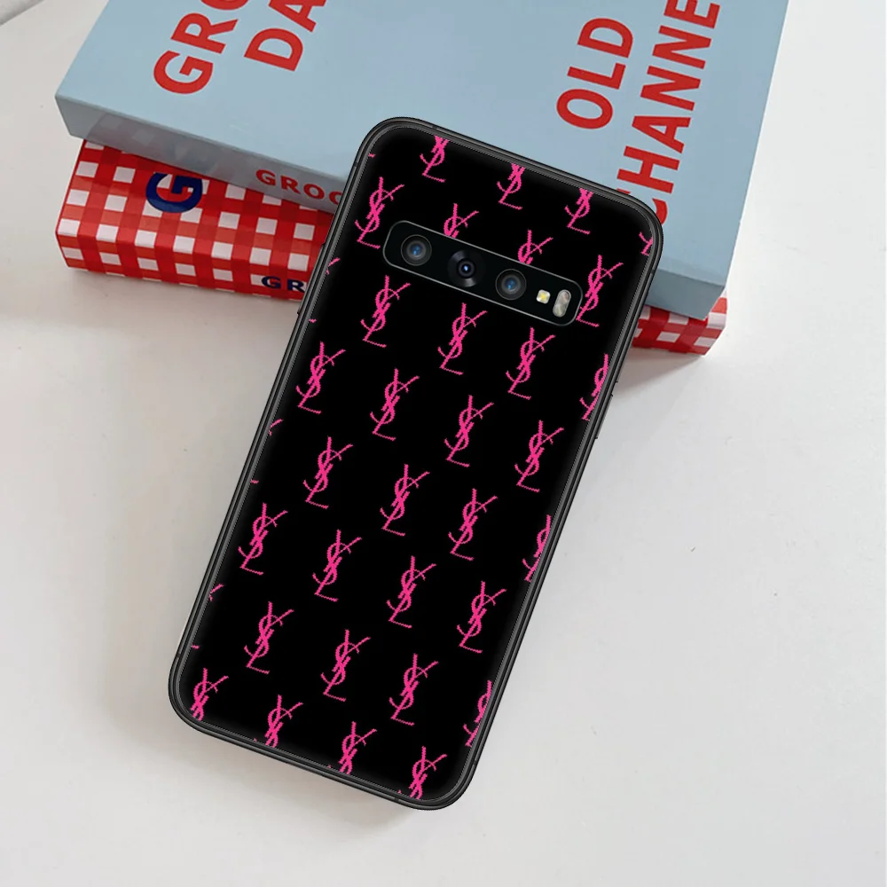 

France Luxury Brand Phone Case For Samsung Galaxy Note S 8 9 10 20 Plus E Lite Uitra black Cover Trend Cell Soft Shell Painting