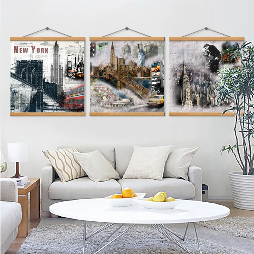 

USA New York Cityscape Bridge Buildings Wall Art Pictures And Prints Canvas Pictures For Living Room Bedroom
