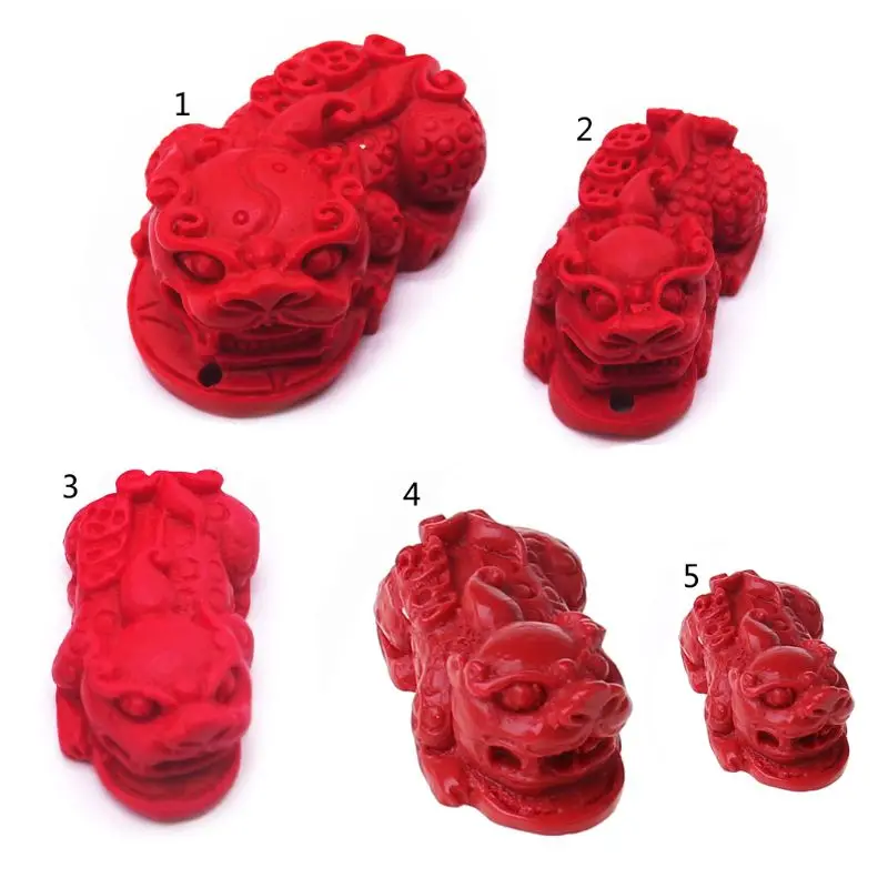 Натуральная киноварь ручной работы Pixiu Очаровательные бусы счастливый амулет