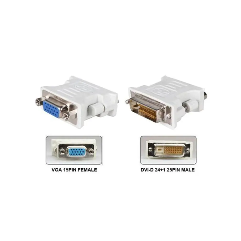 DVI D штекер переходник на гнездо VGA муфтовый стыковочный переводник адаптер
