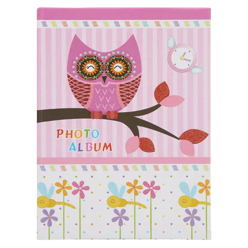 Фотоальбом большой вместимости с милым принтом совы 100 листов чехол для семейных