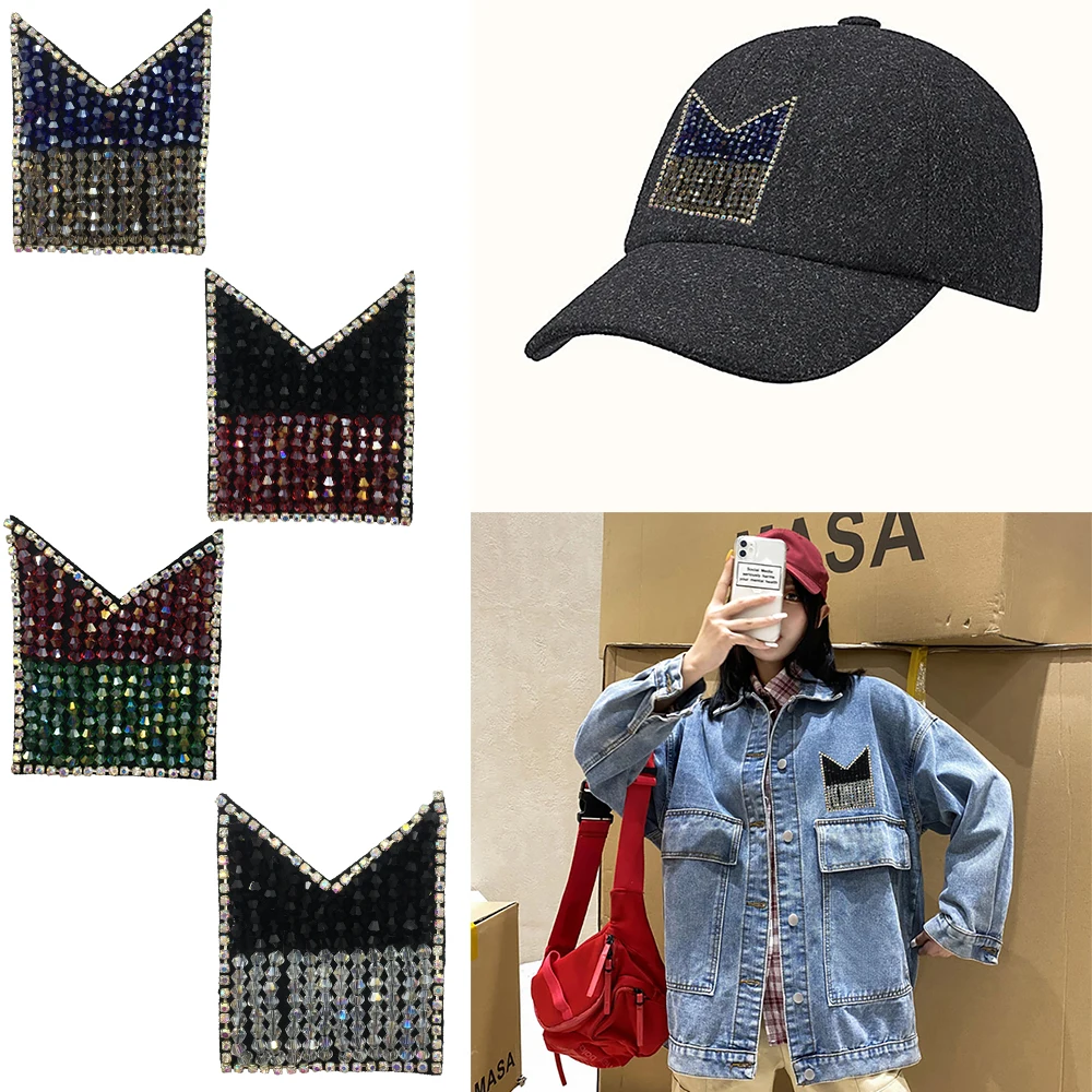 

3DHandmade Embroidery Rhinestone Beaded Patch Sew On Stripes for ClothesApplique Badges Fabrics for Sewing Clothes Free Shipping