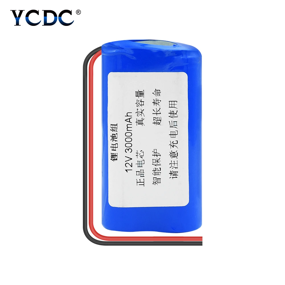 wire leads 3000Mah lifepo4 18650 Батарея 12V 3/6/9* клетки пакет Перезаряжаемые литий-ионный аккумулятор DIY батареи резервного копирования для светодиодный светильник - Цвет: wire leads 3000Mah