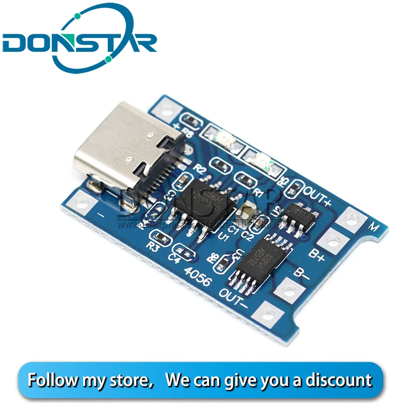 5 шт. зарядная плата TP4056 для литиевых аккумуляторов типа C В 1 А USB защитный модуль