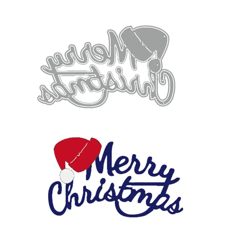 

Merry Christmas Hat Metal Cutting Dies Stencil DIY Scrapbooking Album Stamp Paper Card Embossing Decor Craft