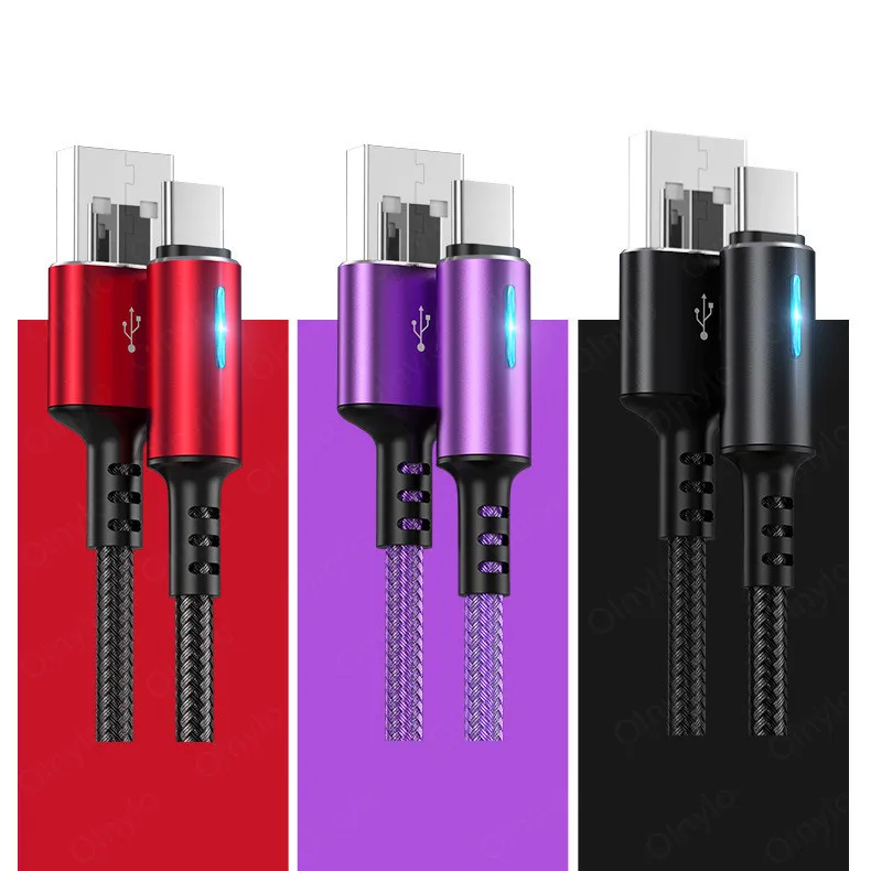 

Olnylo USB Type C Cable For Samsung S10 Huawei P30 Pro Fast Charge Type-C Mobile Phone Charging Wire USB C Cable for Samsung S9