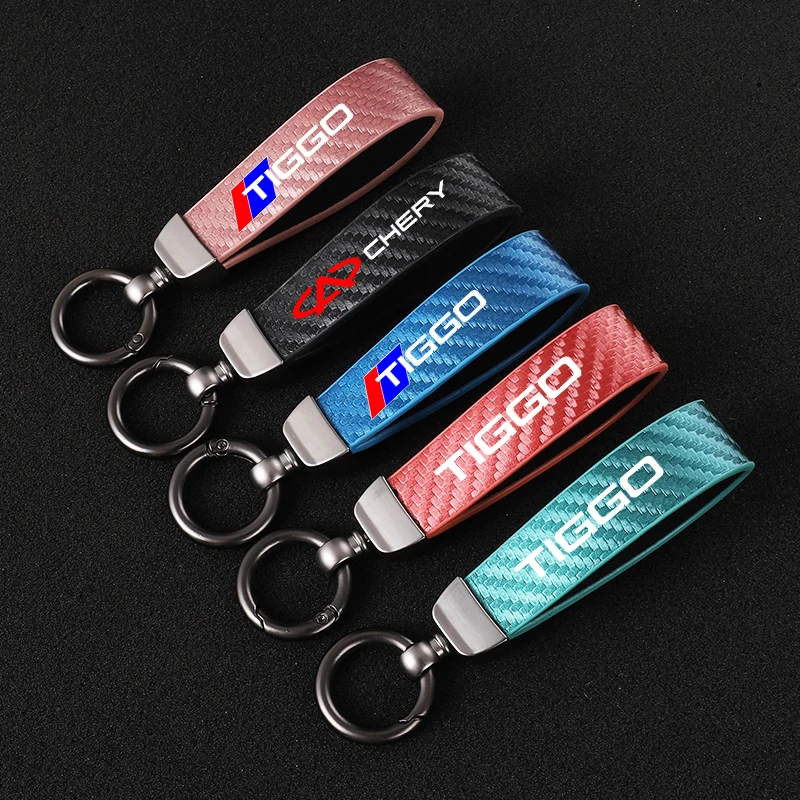 Новинка модный автомобильный брелок из углеродного волокна и кожи для CHERY TIGGO 3 4 5 7