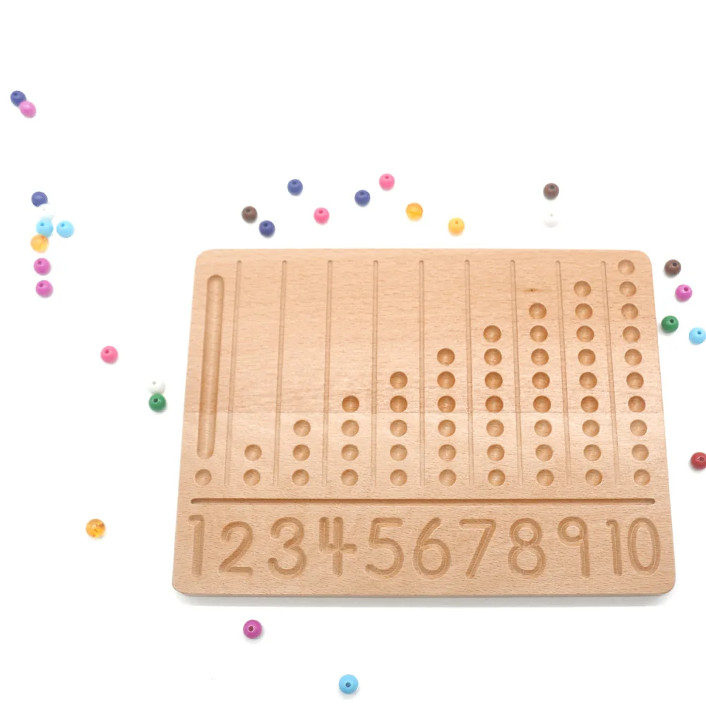Материалы Монтессори математические бусины 1-10 цифр доска для рисования