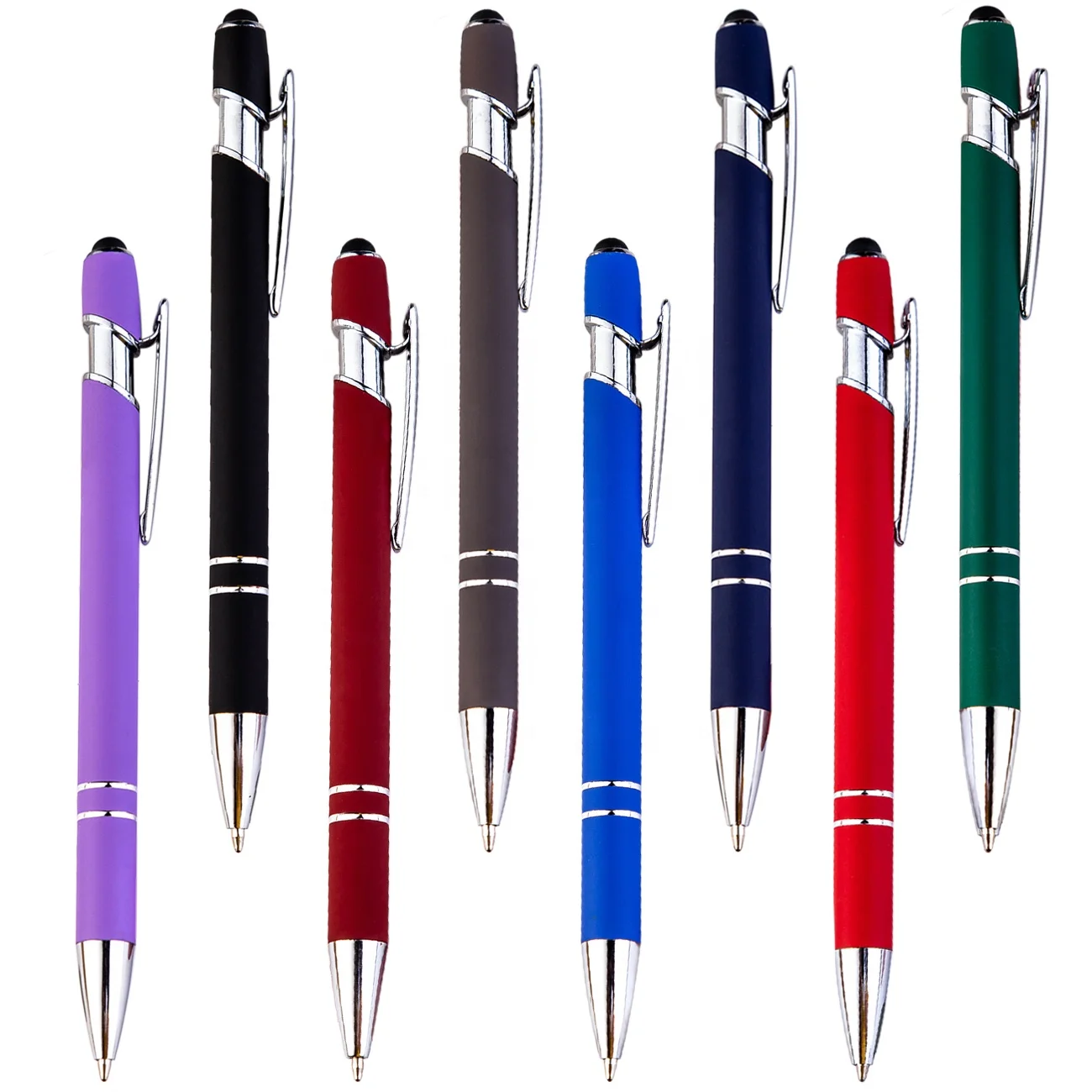 fashion 20pcs stylus computer touch phone screen pen colors crystal business office ballpoint pen for stationery office school free global shipping