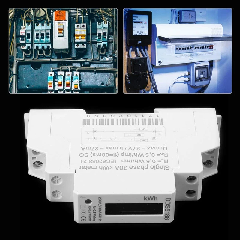 

Single Phase DIN-Rail Type, Digital LCD Display Single Phase DIN-Rail Electronic Energy KWh Meter Calculator Analyzer Meter for