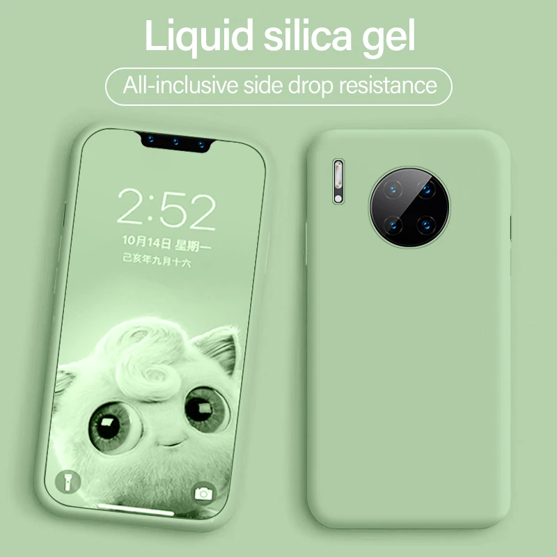 

Ultra-thin Cute Liquid Silicone Phone Case For Huawei Mate 30 20 10 9 X Lite Pro Honor 20 9X Y9 Luxury Colorful Soft Cover Coque