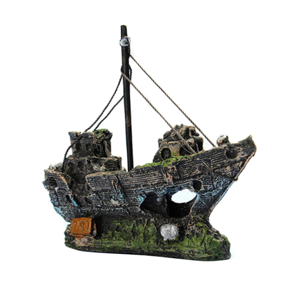 

Fish Tank Landscaping Pirate Ships Resin Ship Decorations Suitable for Aquarium Fish Ships DSD666