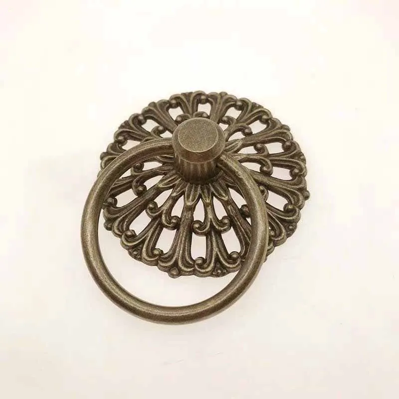 Золото Мебельная ручка латунь Кухня круглая для ящика шкафа тянуть полые