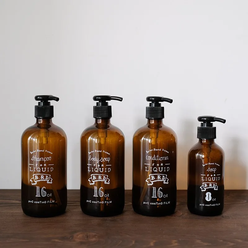 Коричневый лосьон бутылки мыло насос жидкий шампунь и дозатор гель для душа
