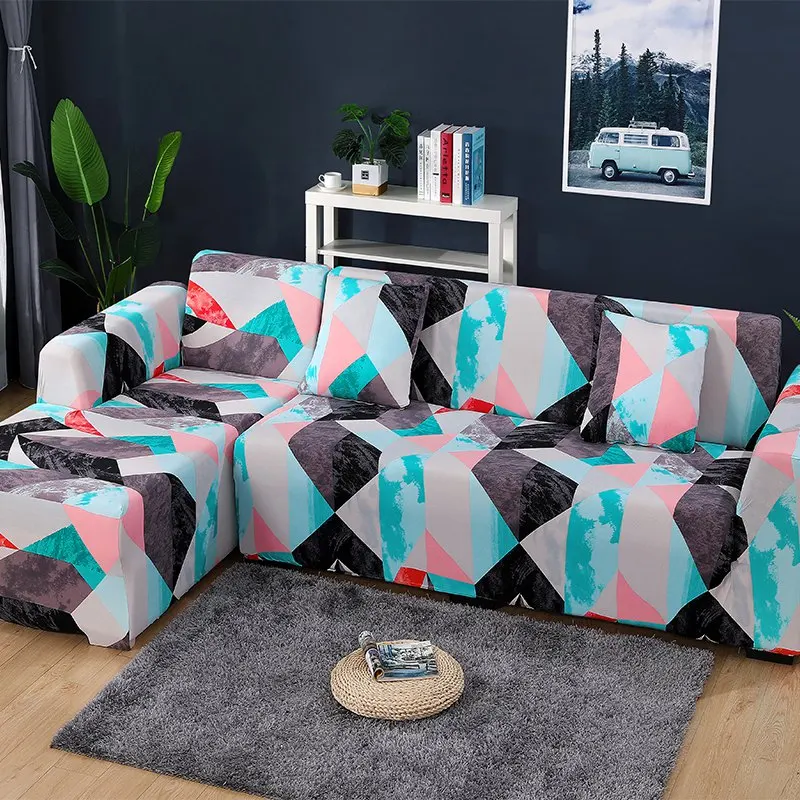 

Geometric Stretch Sofa Cover Elastic Stretch Tight Wrap All-inclusive Non-slip Corner Sofa Towel Couch Cover Furniture Slipcover